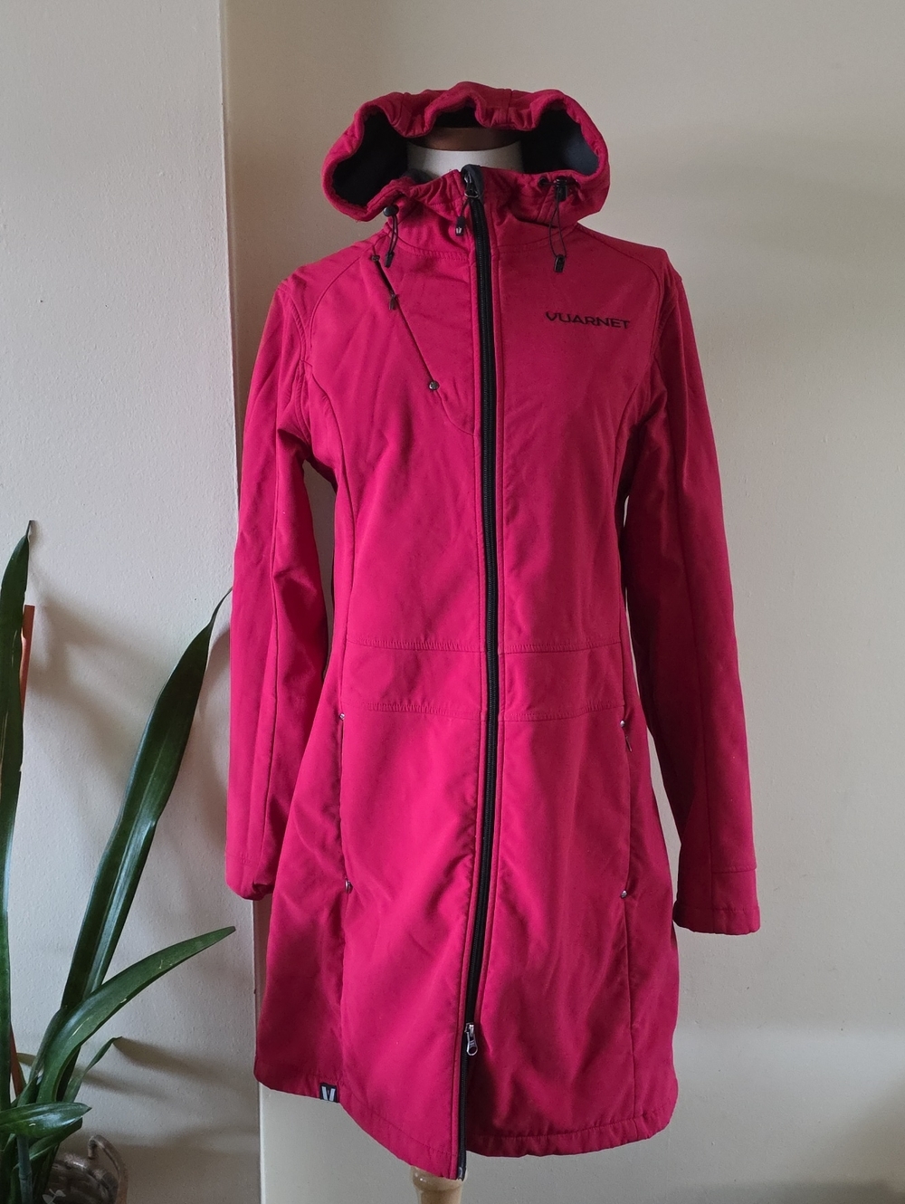 VUARNET Polar Fleece Lined Hooded Rain Coat - Red Sz 12